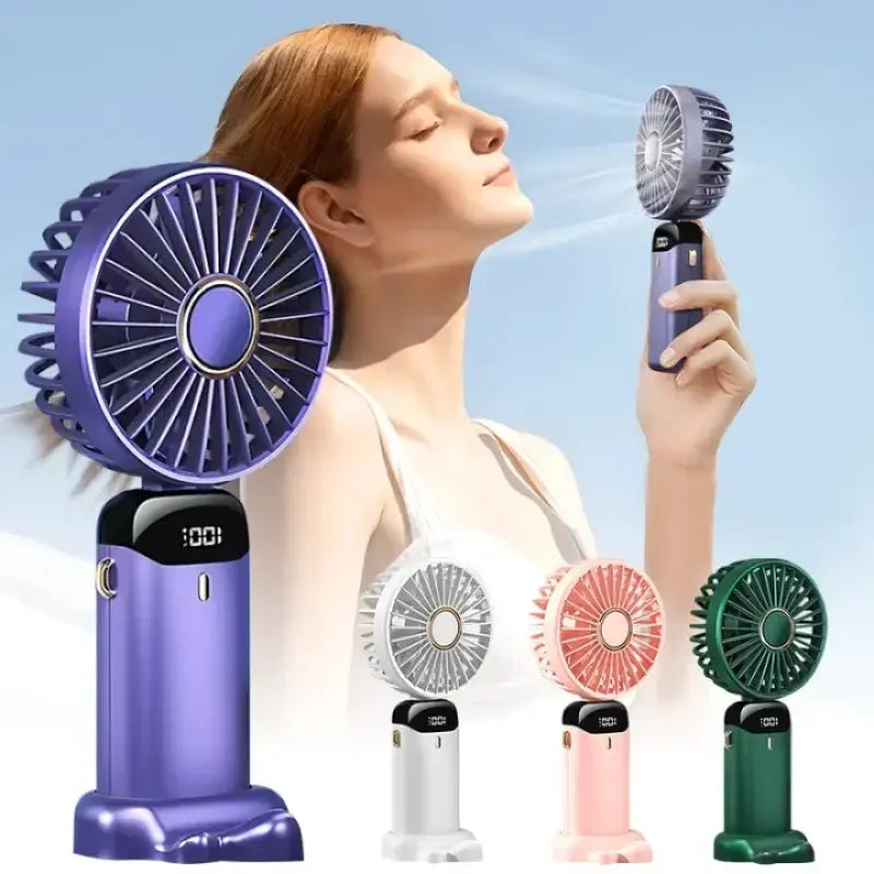 Portable Hand-held Folding Desk Fan - 5 Speed