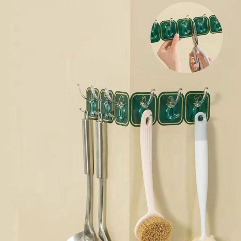 Wall-mounted Six Row Sticky Hook Home Storage Tools Wall Hook Wall Hanger