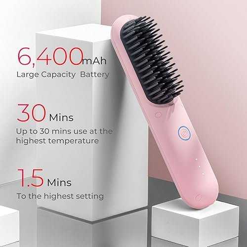 Rechargeable Wireless Hair Straightener Brush