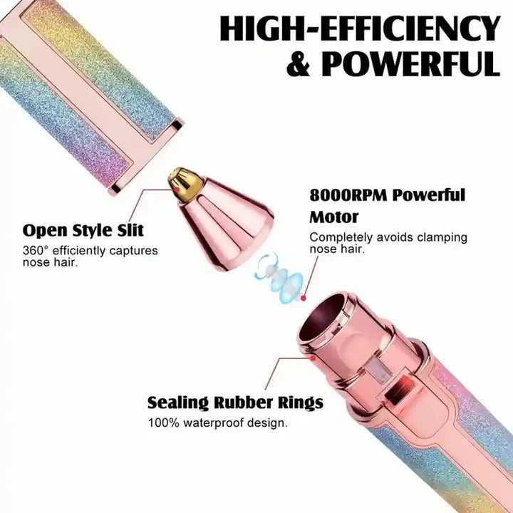 3-in-1 Flawless Painless Precision LED Facial Trimmer – Rechargeable & Portable