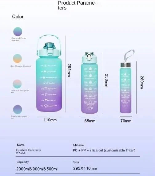 3 Pieces Water Bottle