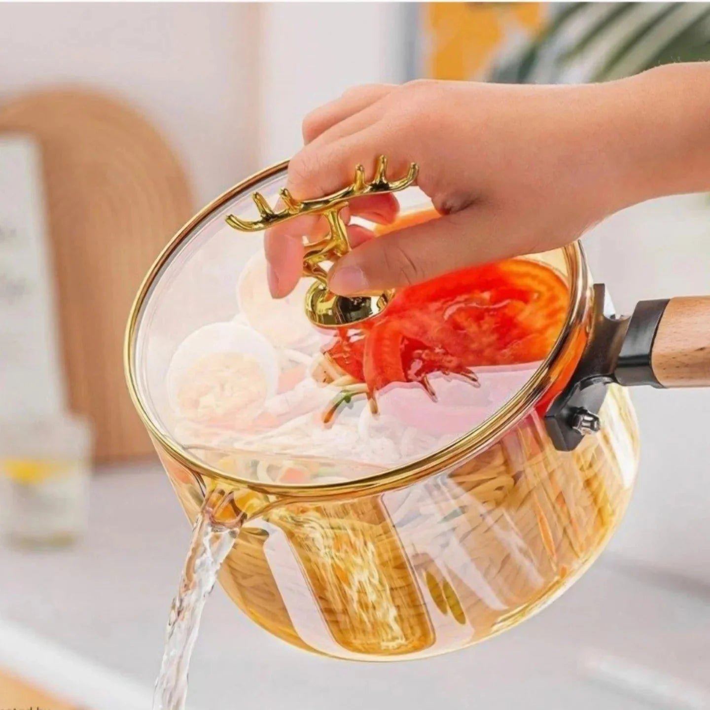 High Borosilicate Heat-Resistant Glass Pot Safe for All Heat Sources