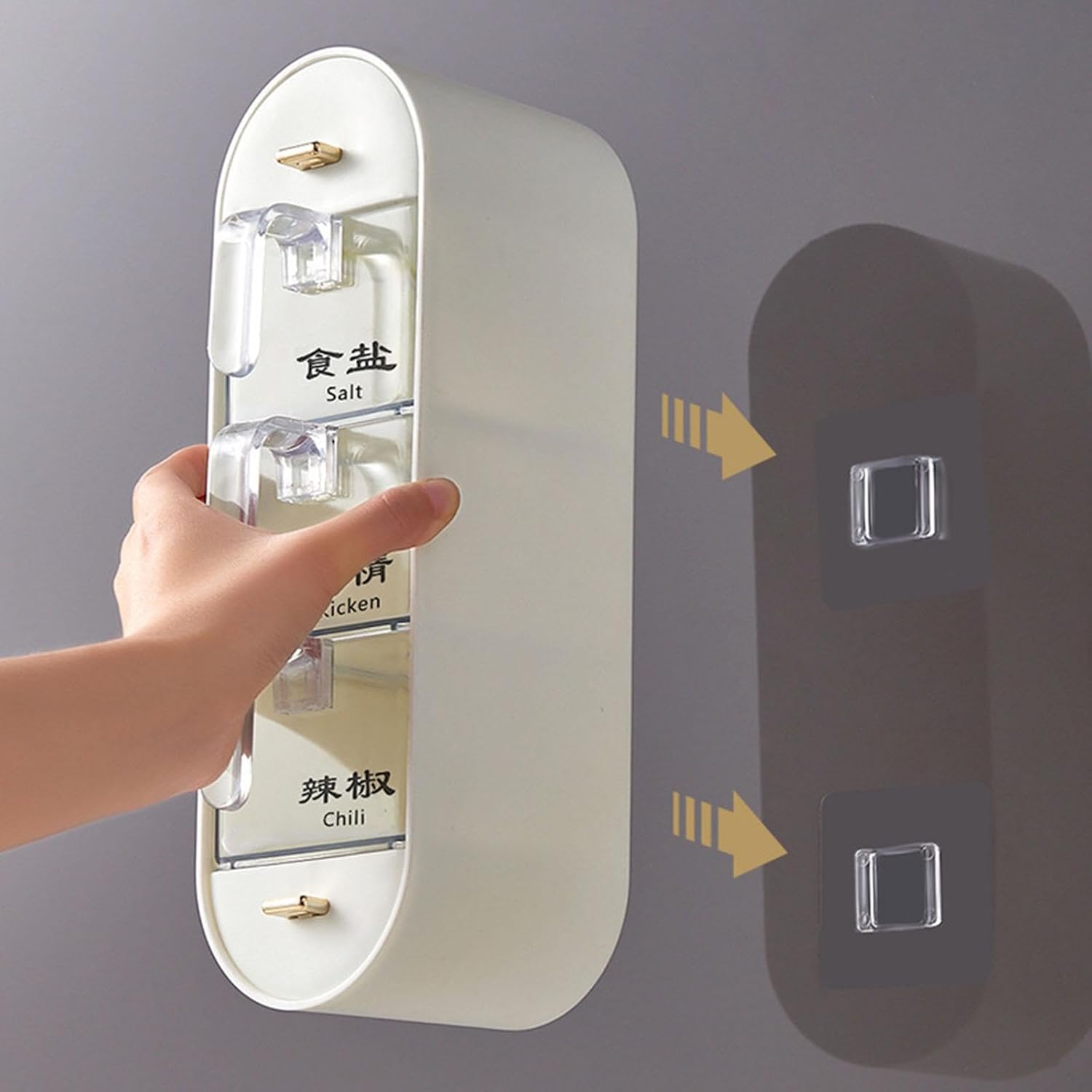 Wall Mounted Condiment Organizer Kitchen Storage Box