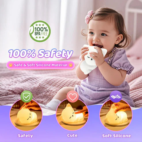 Soft Silicone Cat LED Lamp Night Light