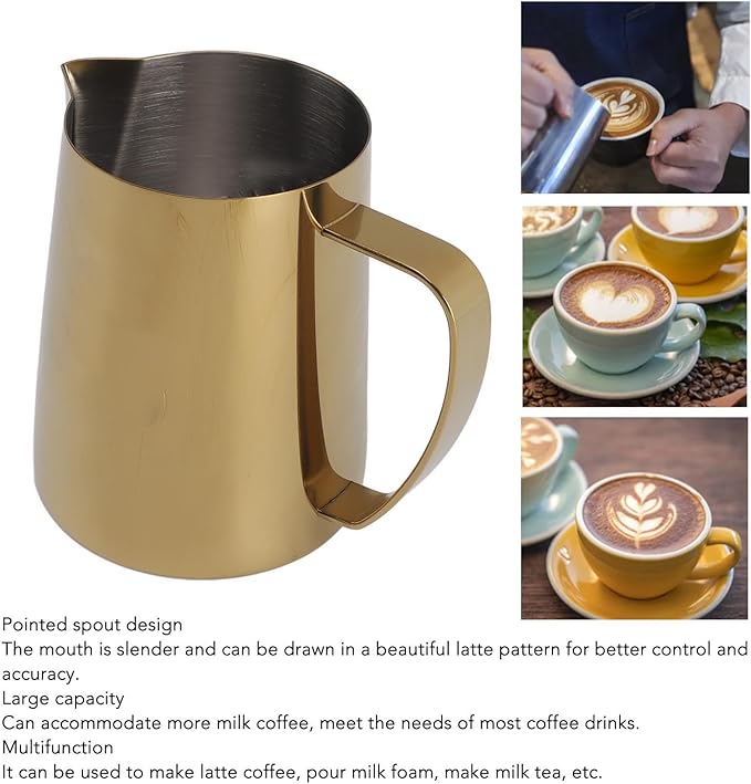 Premium Golden Milk Frothing Pitcher – 2000ml