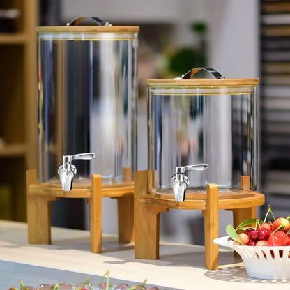 Elegant Glass Beverage Dispenser with Lid