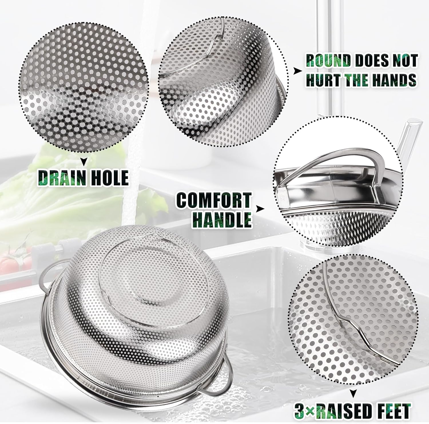 Heavy Gauge Stainless Steel Strainer