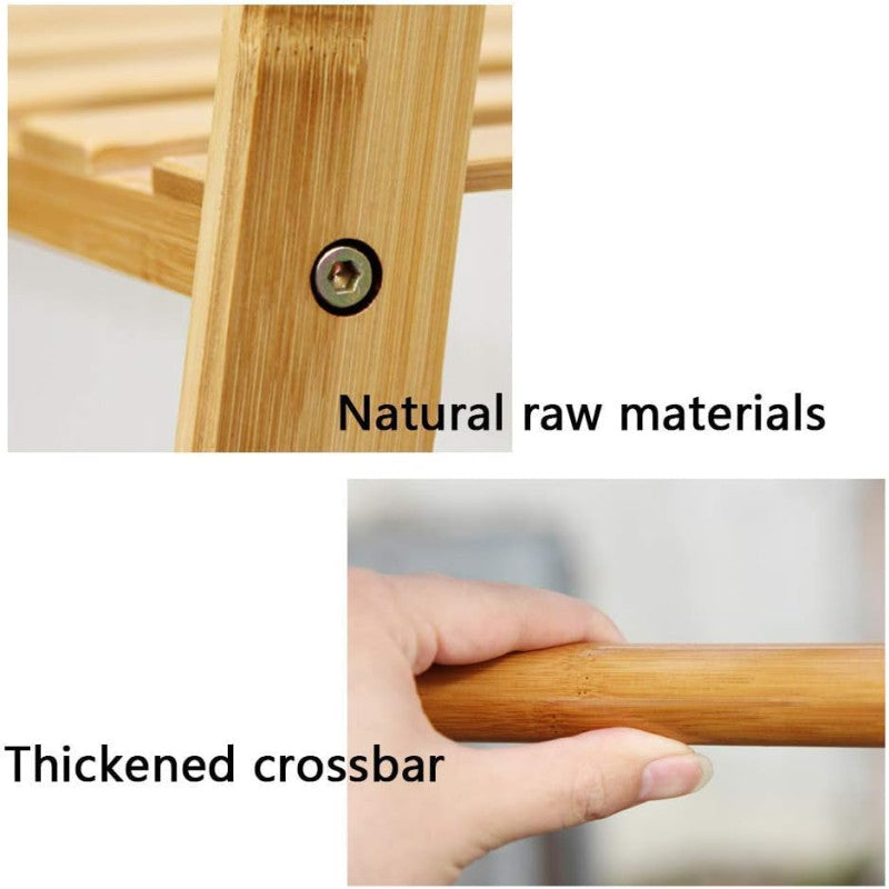 Bamboo Wood 2-Tier Coat & Hat Rack Stand
