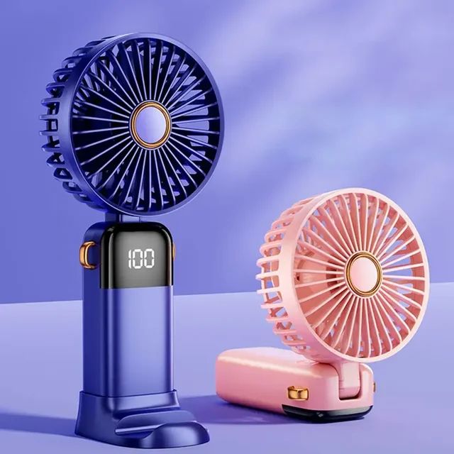Portable Hand-held Folding Desk Fan - 5 Speed