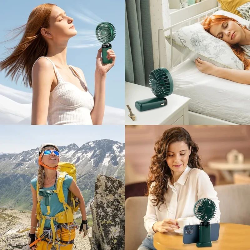 Portable Hand-held Folding Desk Fan - 5 Speed