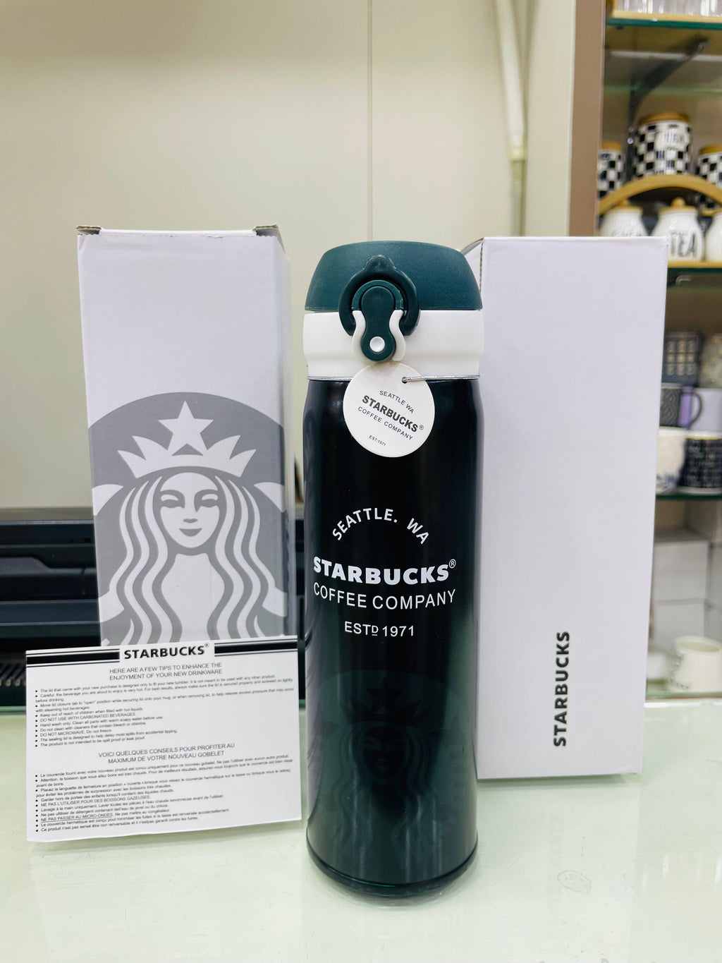 Starbucks Stainless Steel Thermos Water Bottle - Green - C-3