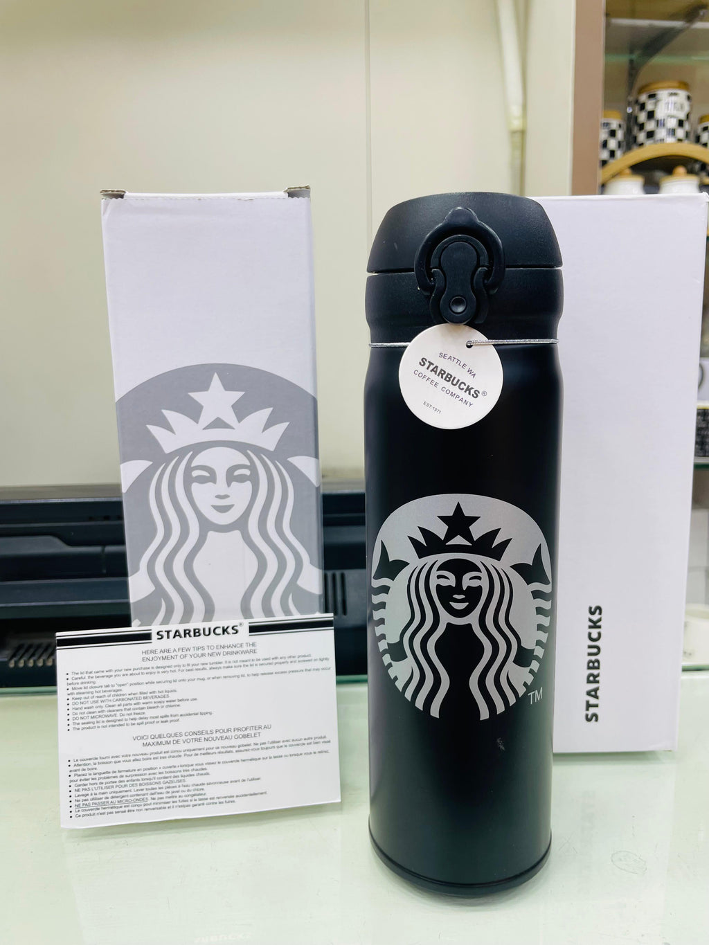 Starbucks Thermos Bottle - Black - H-8
