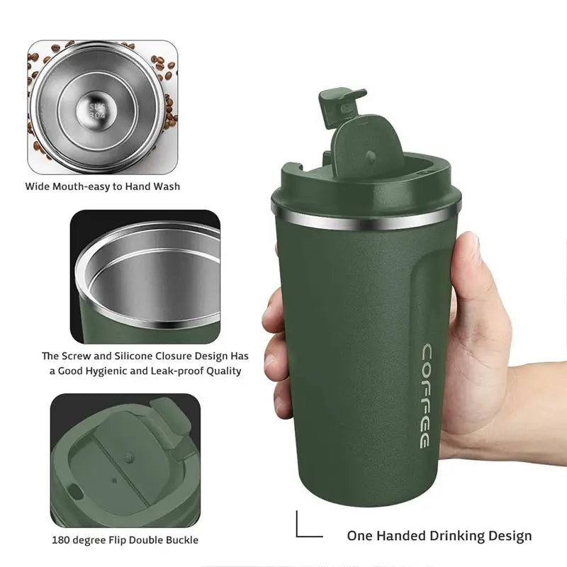 Stainless Steel Coffee Mug with Temperature Display