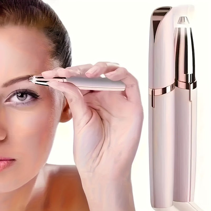 Flawless Eyebrow Hair Remover – USB Rechargeable Precision Facial Trimmer with LED Light