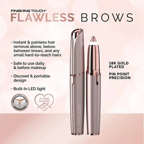 Flawless Eyebrow Hair Remover – USB Rechargeable Precision Facial Trimmer with LED Light