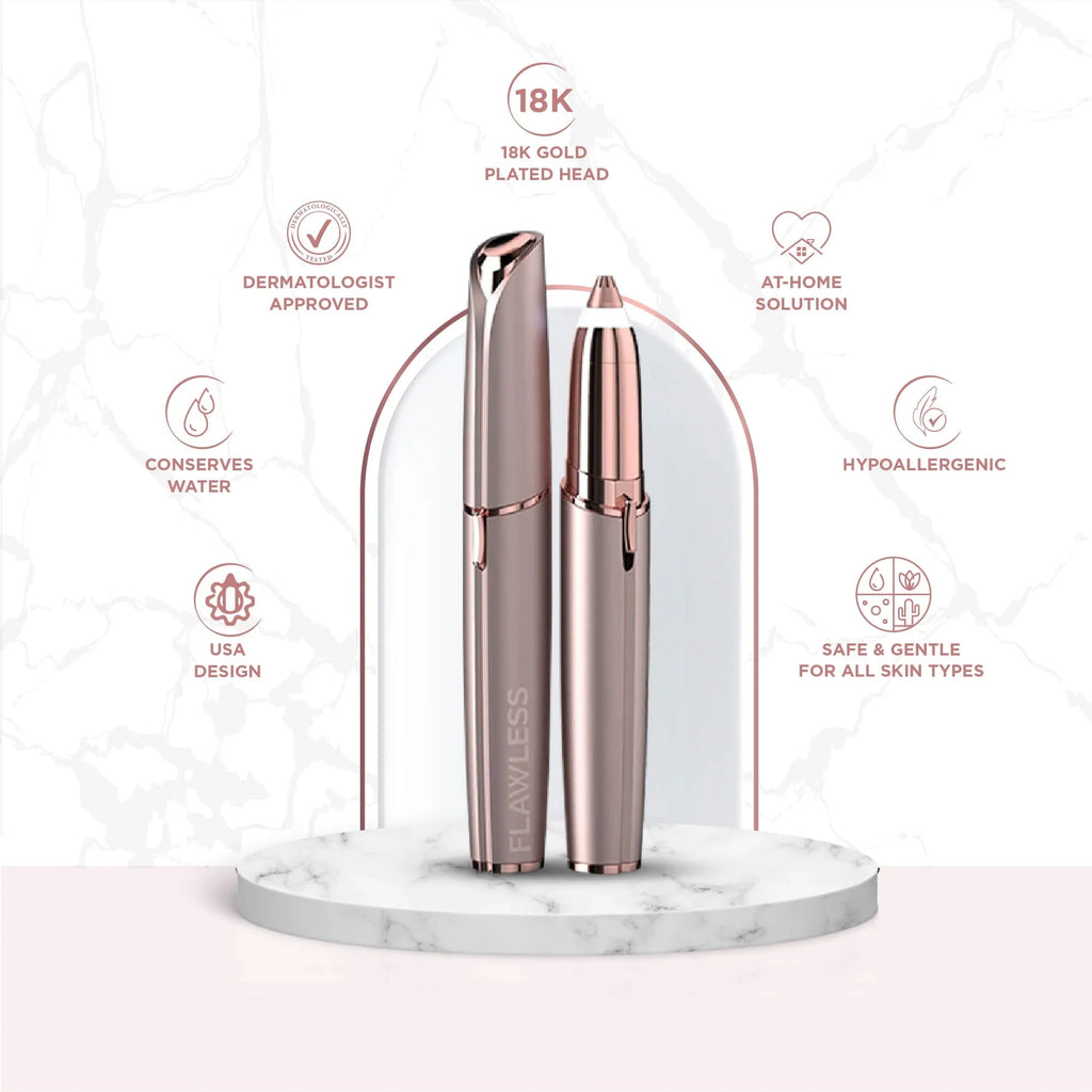Flawless Eyebrow Hair Remover – USB Rechargeable Precision Facial Trimmer with LED Light