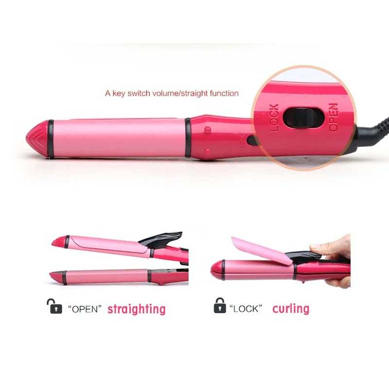 2-in-1 Hair Straightener & Curler – Ceramic Styling Tool