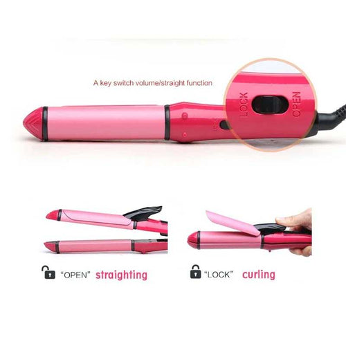 2-in-1 Hair Straightener & Curler – Ceramic Styling Tool