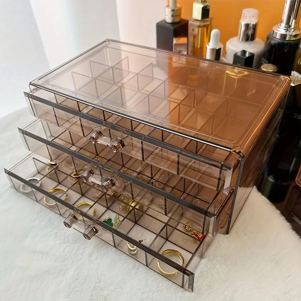 72-Grid Transparent Jewellery Box