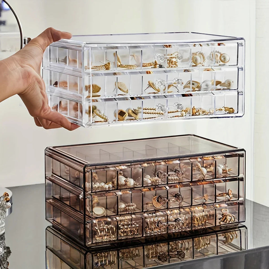 72-Grid Transparent Jewellery Box
