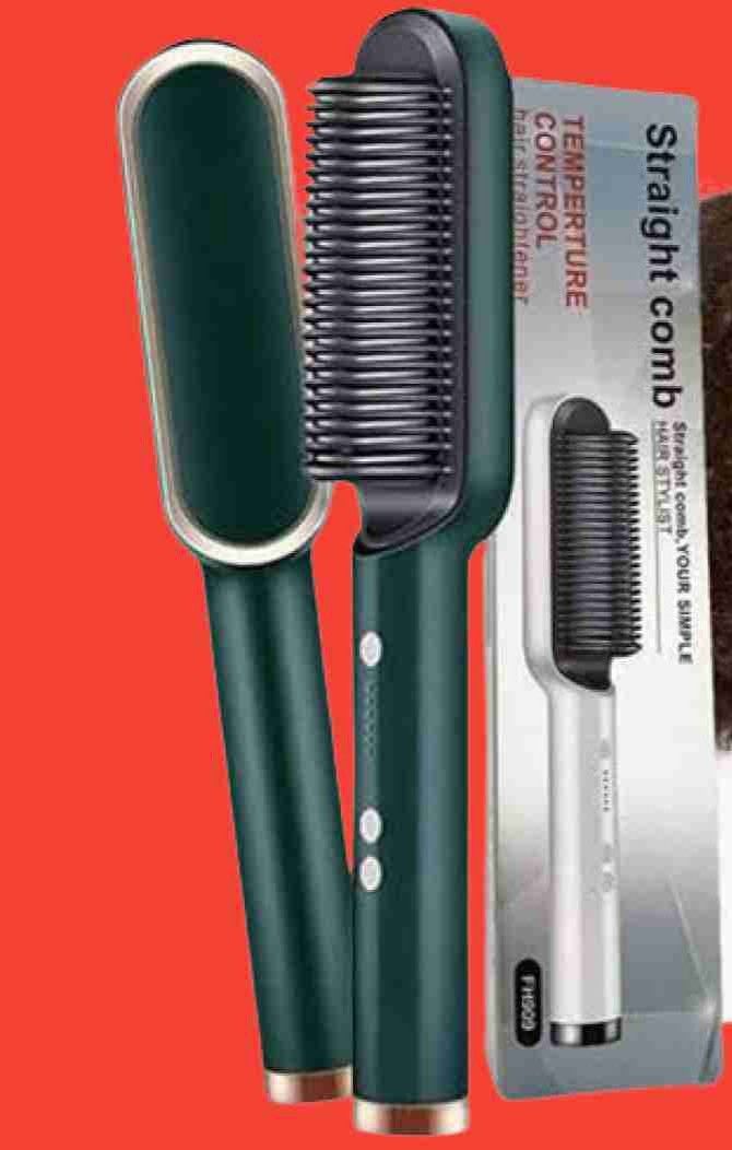 2-in-1 Hair Straightener Brush
