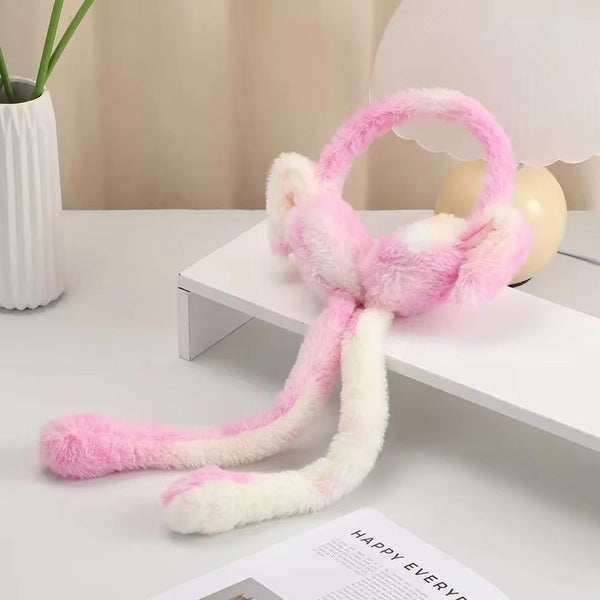 Plush Winter Moving Bunny Ear Earmuff