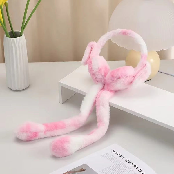 Plush Winter Moving Bunny Ear Earmuff