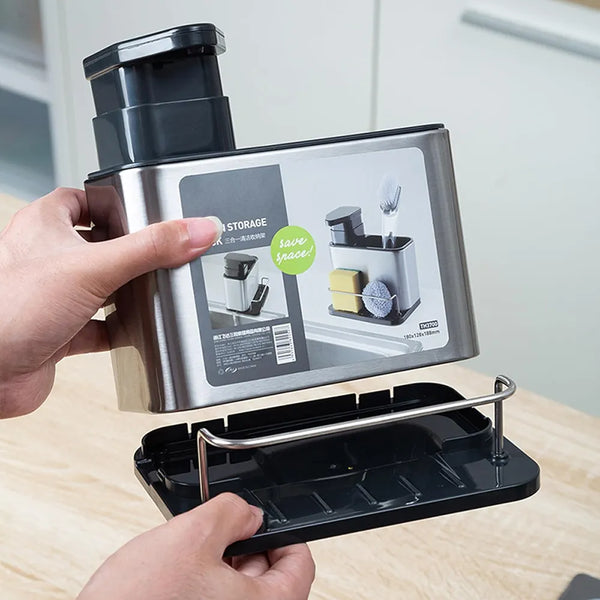 3-in-1 Stainless Steel Kitchen Sink Organizer