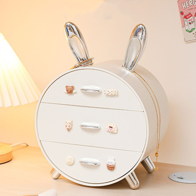 Cute Cartoon Bunny Ear Desktop Cosmetic Organizer