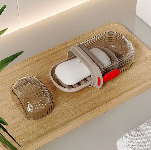 1Pc Leakproof Travel Soap Dish With Lid - Draining Soap Bar Holder - Travel Soap Container