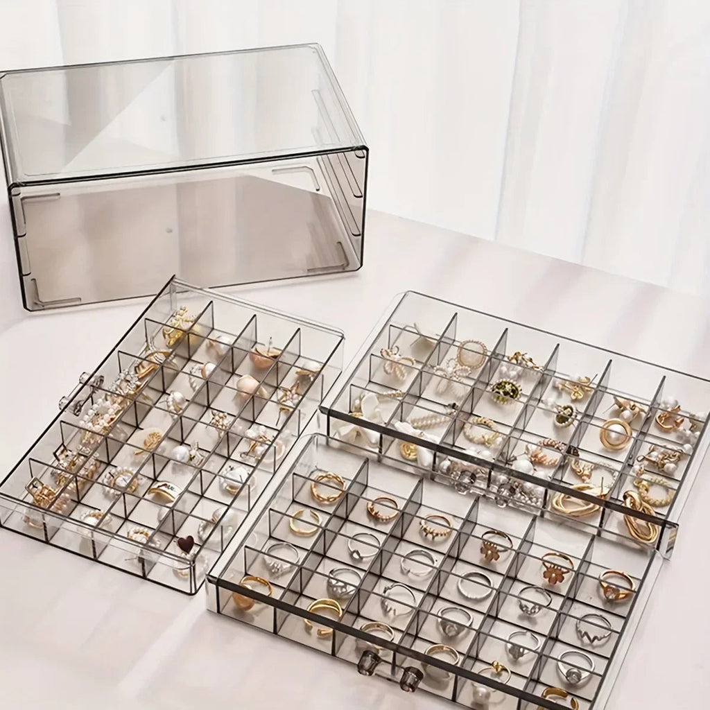 72-Grid Transparent Jewellery Box