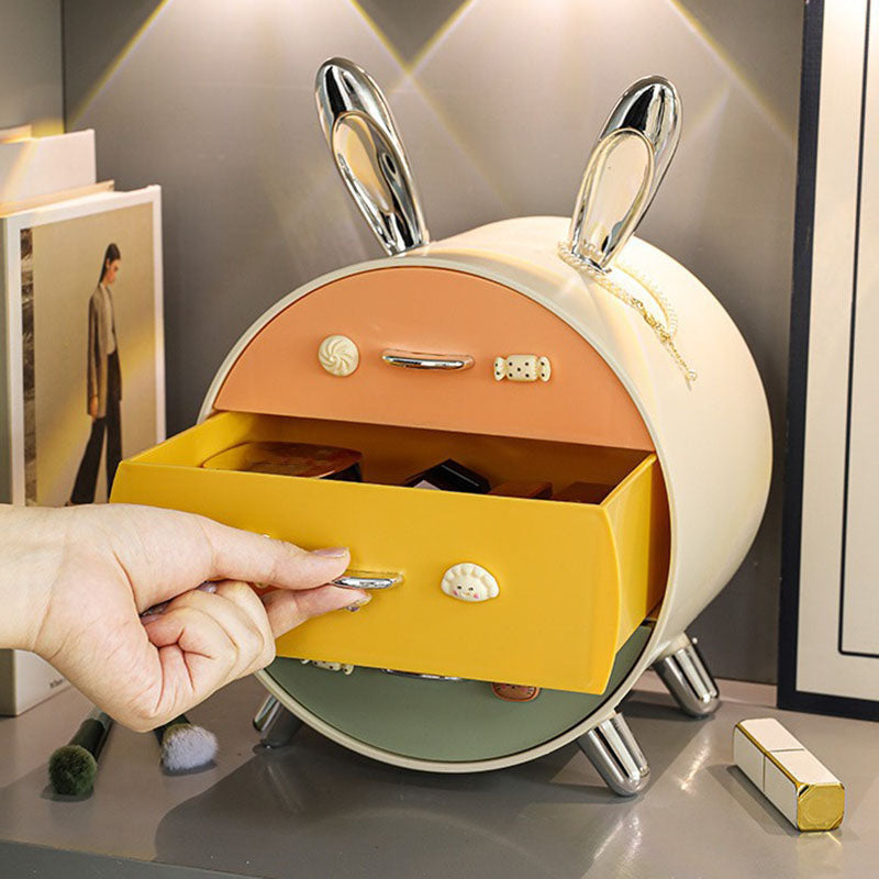 Cute Cartoon Bunny Ear Desktop Cosmetic Organizer