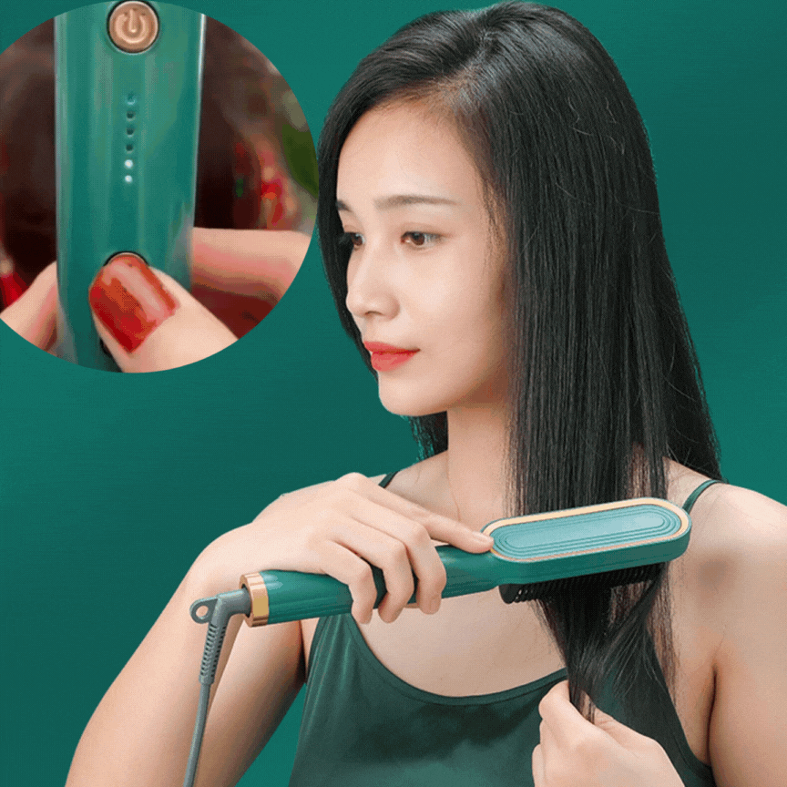2-in-1 Hair Straightener Brush